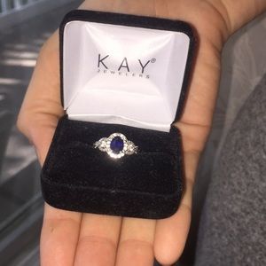 NWOT Blue & White Lab-Created Sapphire Ring